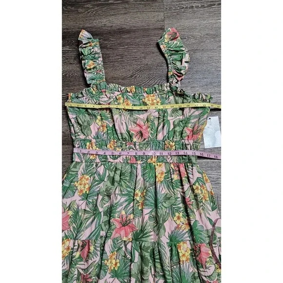 Maison Tara Tiered Midi Dress Women's Green 14 - Picture 8 of 10